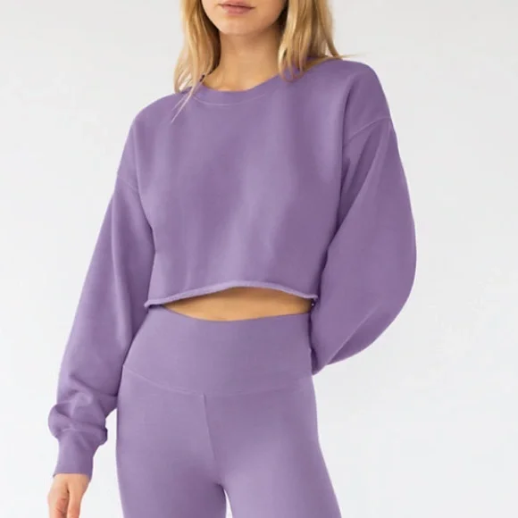 TNA cozy fleece boyfriend cropped sweatshirt